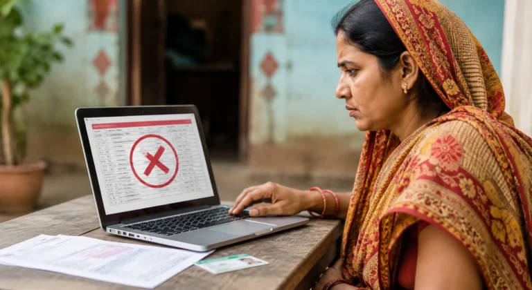 A women holding laptop on the table